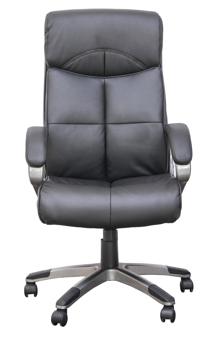 Grey leather executive on sale office chair