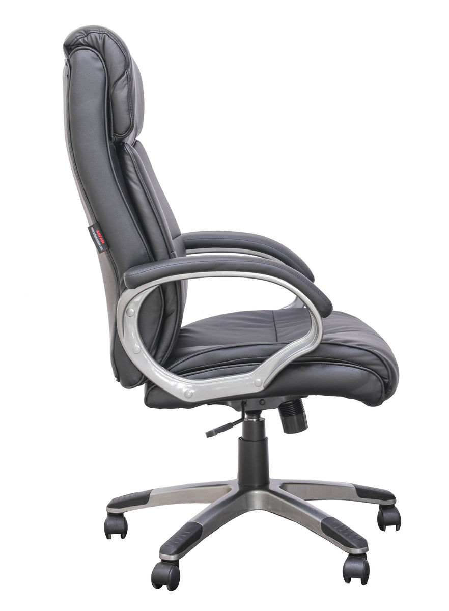 Grey leather store executive office chair